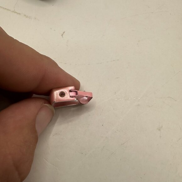 Vintage Pink Rectangular Clip-On Earrings - Picture 4 of 5